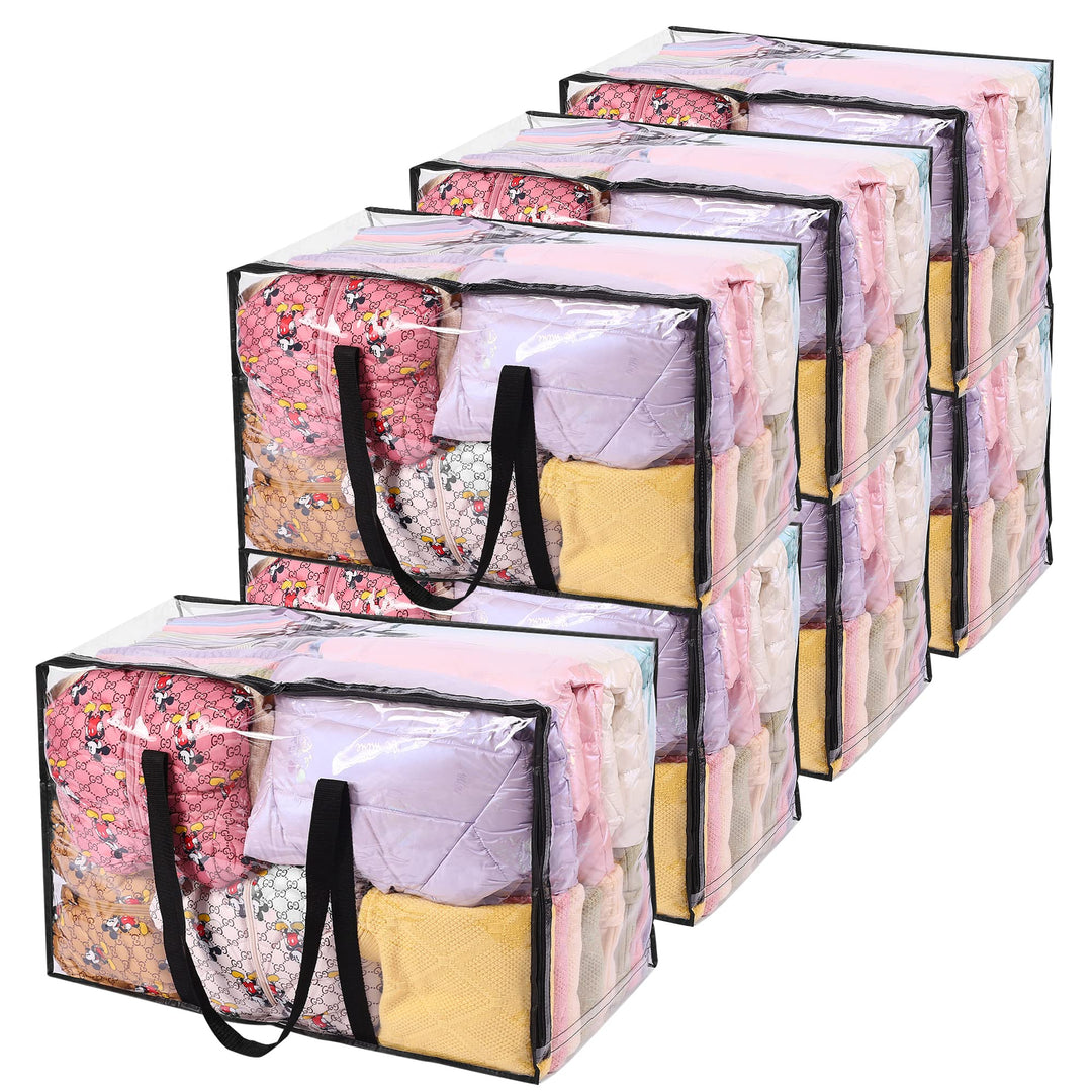 Vieshful 7 Stück Transparente Plastik Aufbewahrungstasche, 110L Organizer Aufbewahrungsbox Kleiderau