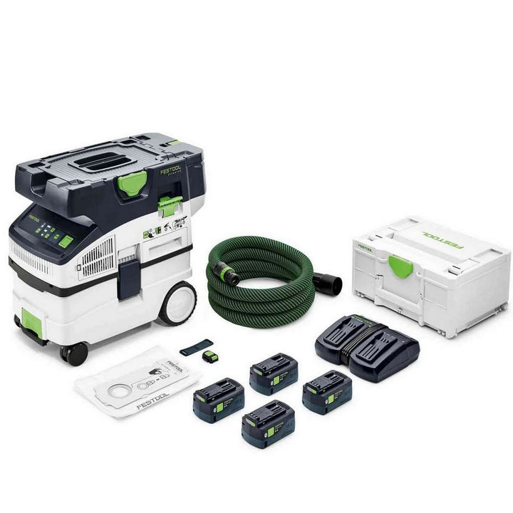 Festool Akku-Absaugmobil CTMC MIDI I-Plus CLEANTEC (mit Hauptfilter, SELFCLEAN Filtersack, Saugschla