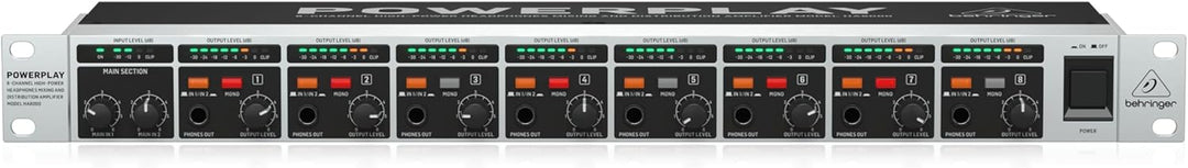 Behringer POWERPLAY HA8000 V2 8-Kanal-Hochleistungs-Kopfhörer-Misch- und Verteilverstärker, POWERPLA