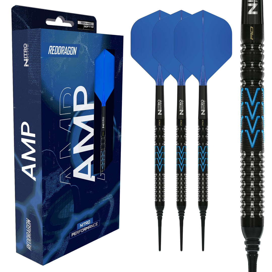 RED DRAGON Darts - AMP Serie - 90% Tungsten Profi Dartpfeile - NitroFlite Integrierter Flug/Schacht