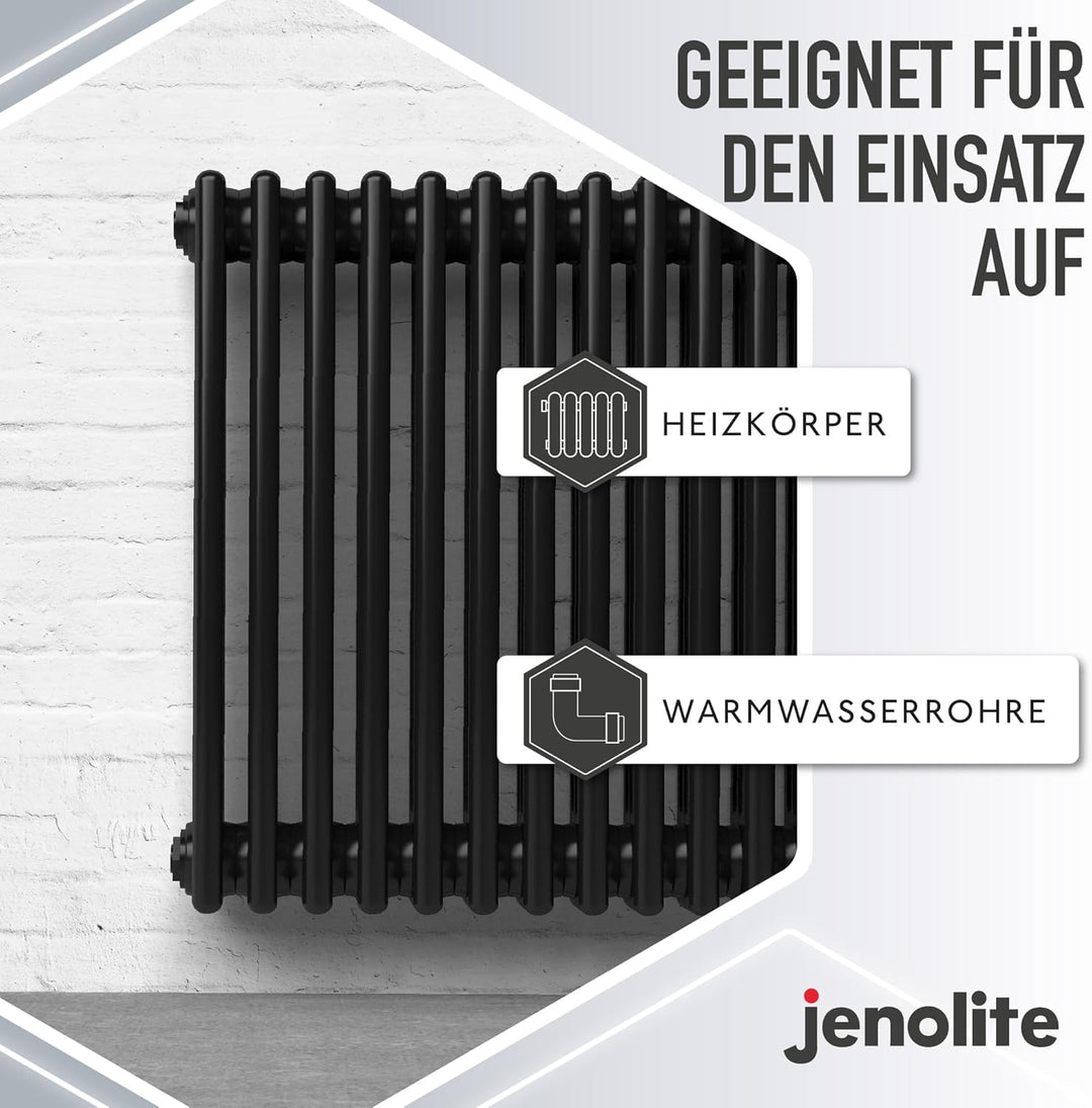 JENOLITE Heizkörperlack | Emaille-Sprühfarbe für Heizkörper | Schwarz glänzend | 3 x 400ml 3 Schwarz
