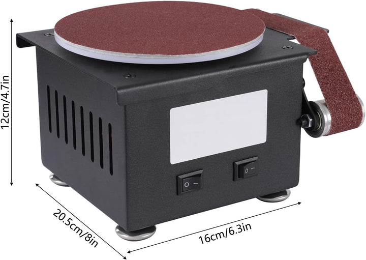 Mini Band und Tellerschleifer 100 W mit 7 Stufen für Holz und Metall | 3 in 1 Schleifer mit 30 mm Ba