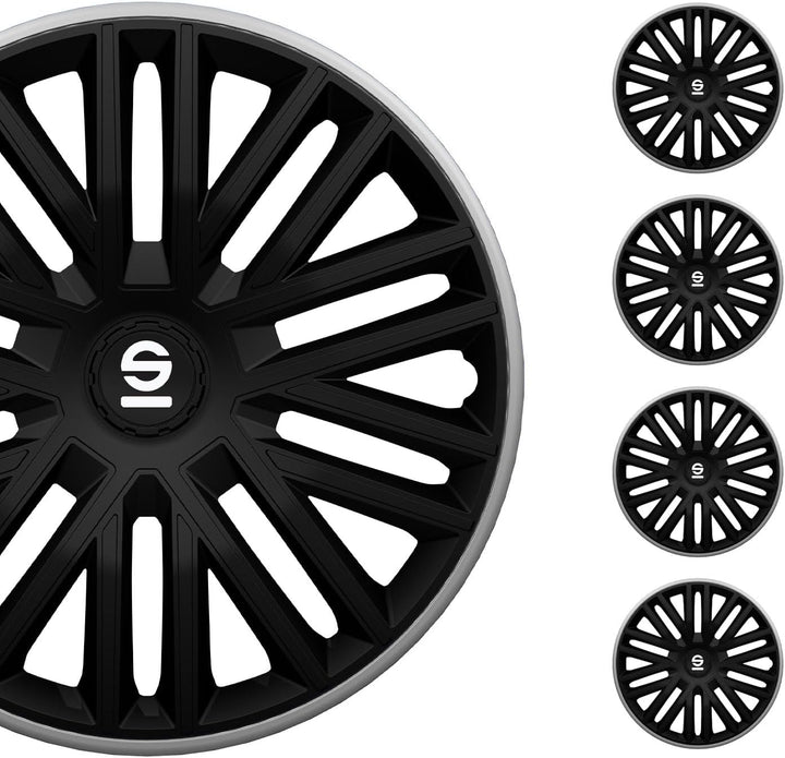 Sparco Radzierblenden Bergamo - 16-Zoll - Schwarz/Grau - Satz mit 4 Stück