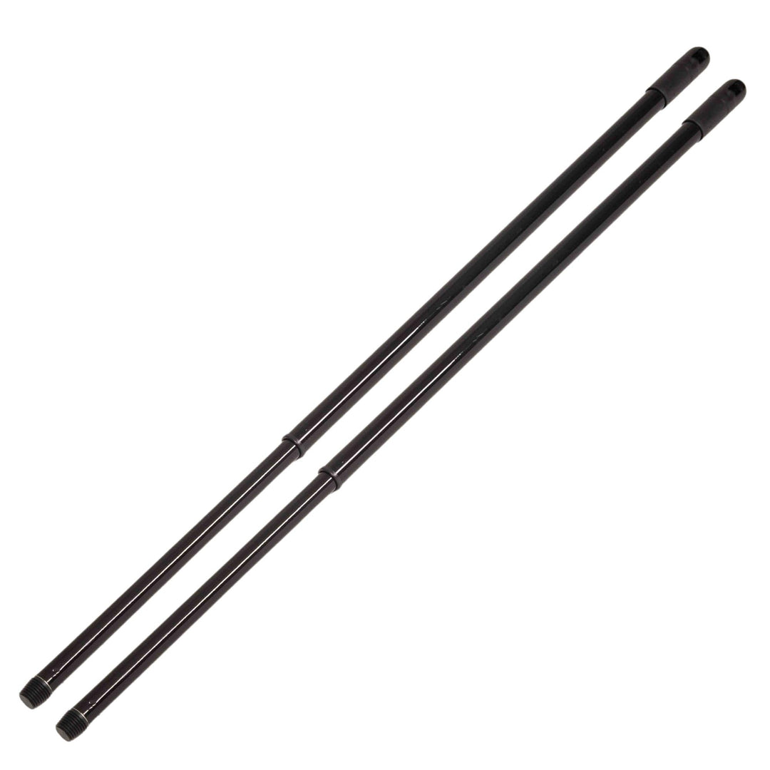 Novaliv 2er Set Teleskop Besenstiel mit Gewinde 80-130 cm Schwarz Metallstiel für Besen deutsches Ge