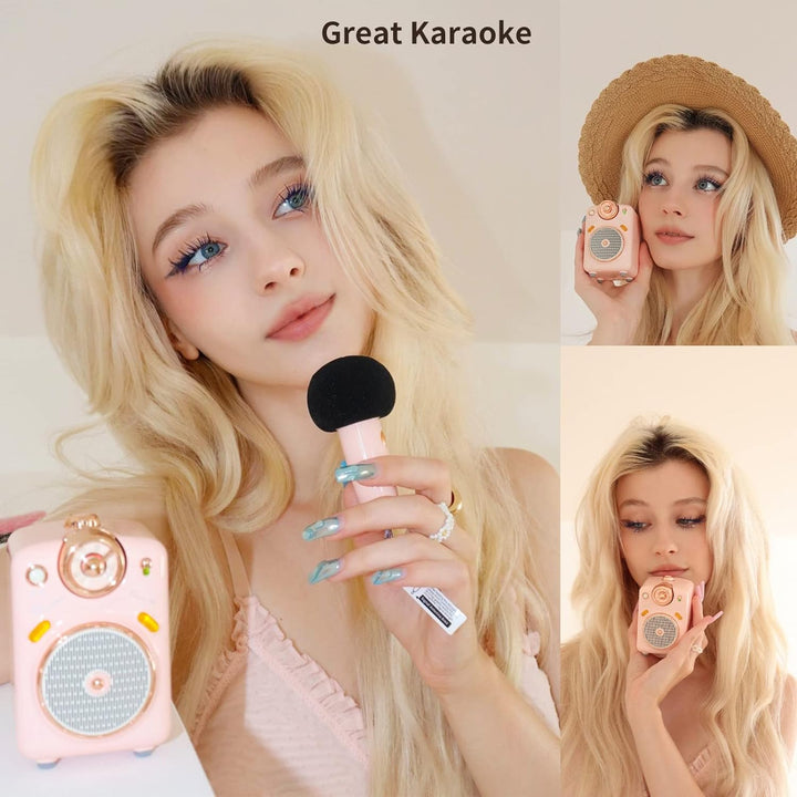 divoom Fairy-OK Tragbares Karaoke-Mikrofon für Erwachsene/Kinder, Bluetooth-Lautsprecher mit KTV-Han