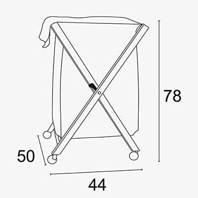 ARREDAMENTI ITALIA Wäschesammler Banny, Holz - Faltbar - abnehmbare Tasche - Farbe: Kirsche - AR-It