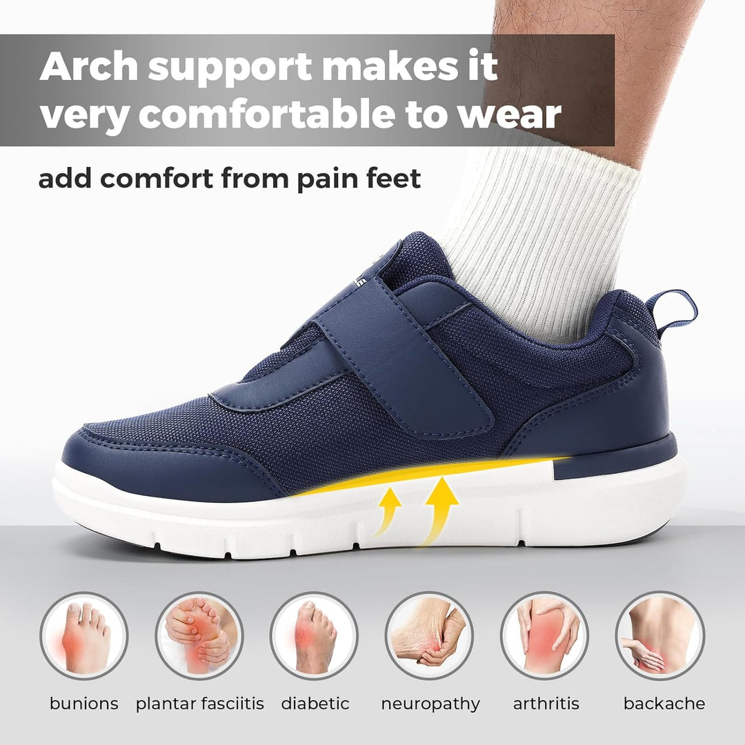FitVille Diabetiker Schuhe Herren Extra Weit mit Klettverschluss überbreite weiche Gesundheitsschuhe