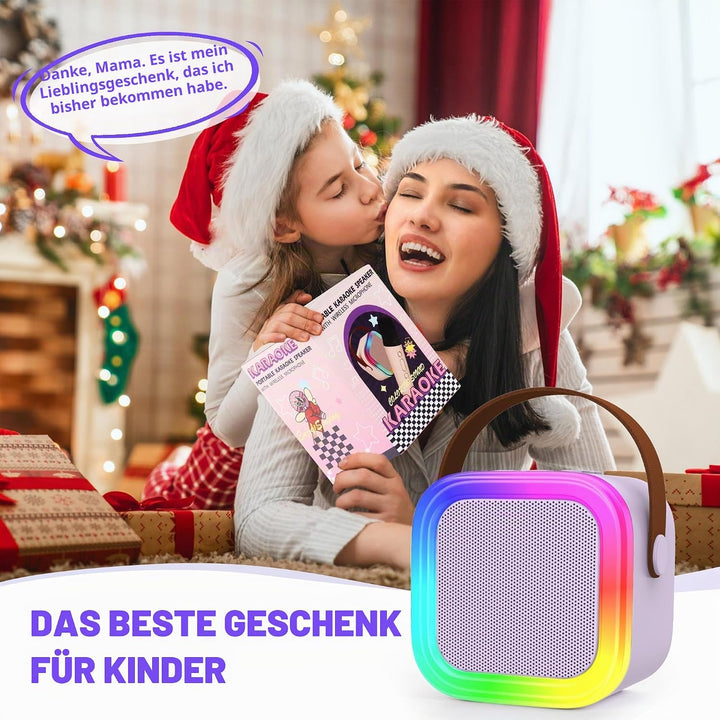 Karaoke-Maschine für Kinder Erwachsene, tragbare Kinder Karaoke-Lautsprecher mit drahtlosem Mikrofon