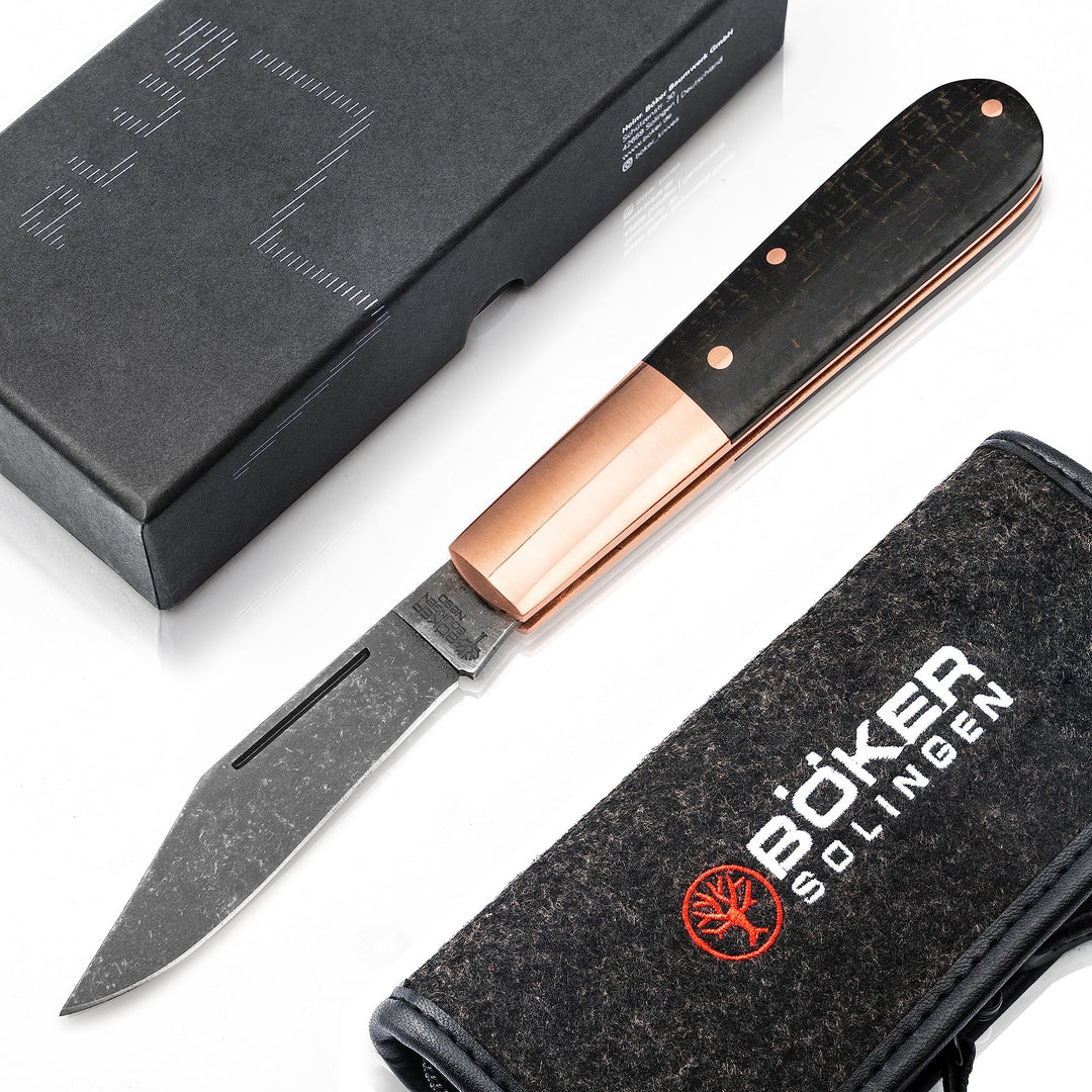 Böker Manufaktur Solingen Taschenmesser Barlow Copper Integral Micarta - Messer mit Heften aus Kupfe