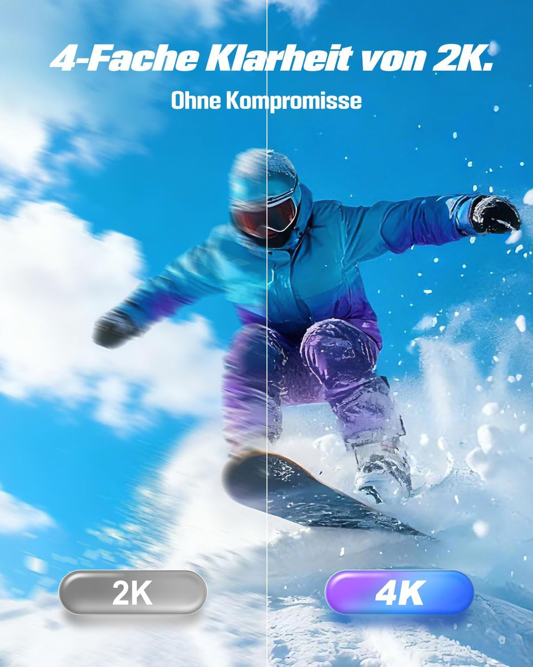 Action Camera 4K mit 64GB SD, BodyCam Körperkamera Mini POV Kamera 4K – ohne Display, 4K – ohne Disp
