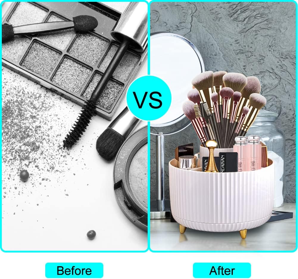 Kosmetik Make Up Organizer, 360°Drehbarer Pinsel Organizer, Kosmetikregal, Lidschattenpinsel Lippens