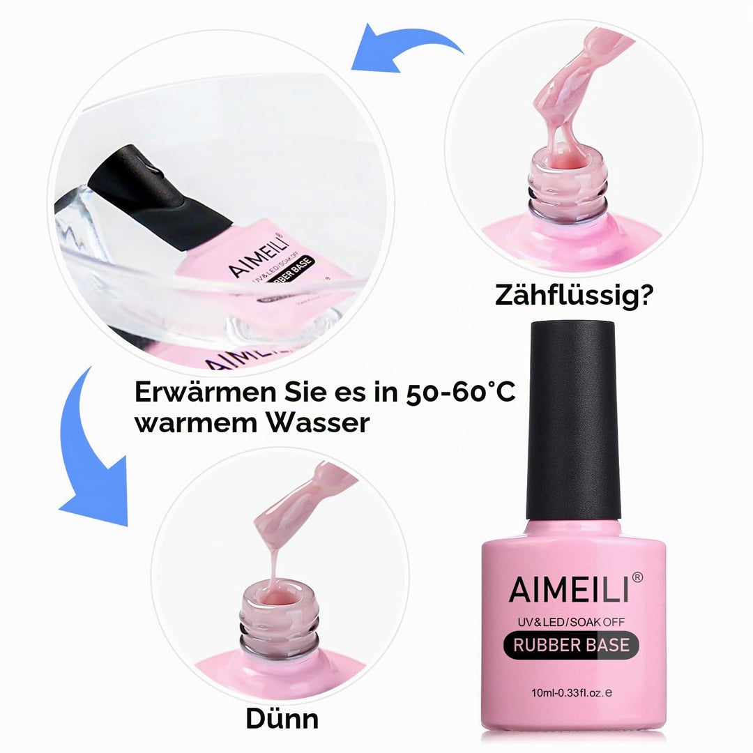 AIMEILI Rubber Base Gel Set 6pcs Rubber Base Coat Soak Off UV LED Nägel Unterlack Gel Nagellack Mani