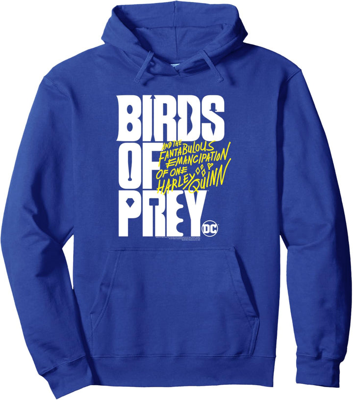 Birds of Prey White and Yellow Logo Pullover Hoodie