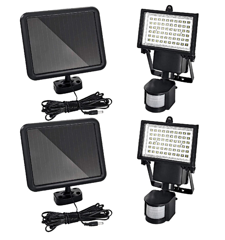 Trango 2er Pack LED Solar Strahler I Solar Wandleuchte I Solar Fluter SOL-YF60*2 mit Bewegungsmelder