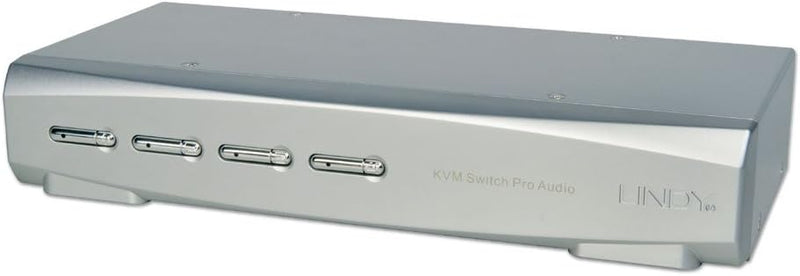 LINDY 39311 KVM HDMI Pro Audio USB 3.0 4 Ports Schwarz