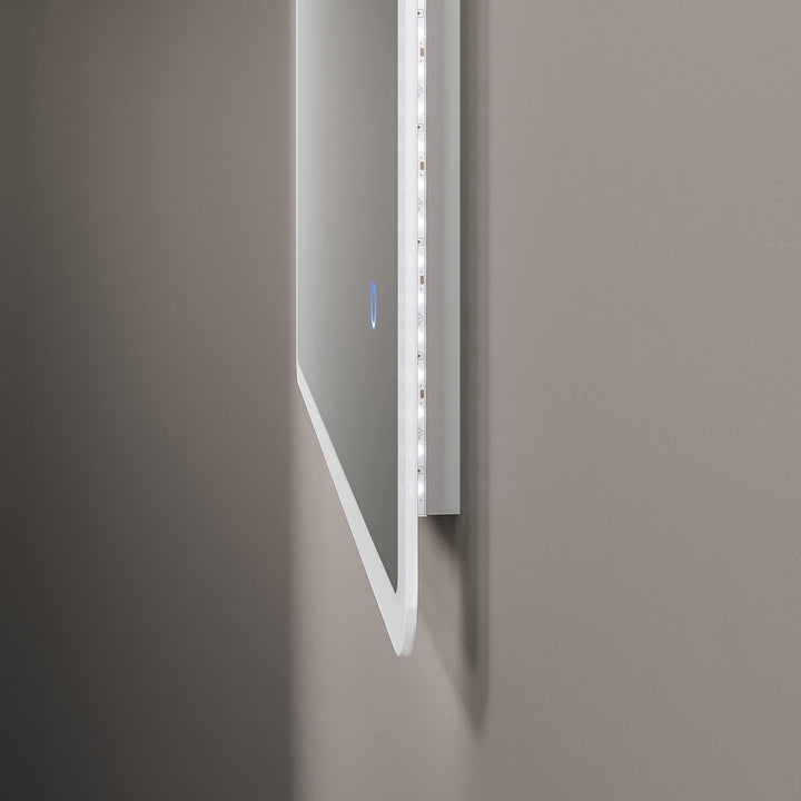 AQUABATOS BORAS-Serie Badspiegel mit indirekte LED Beleuchtung 50x70 cm Badezimmerspiegel für Gäste