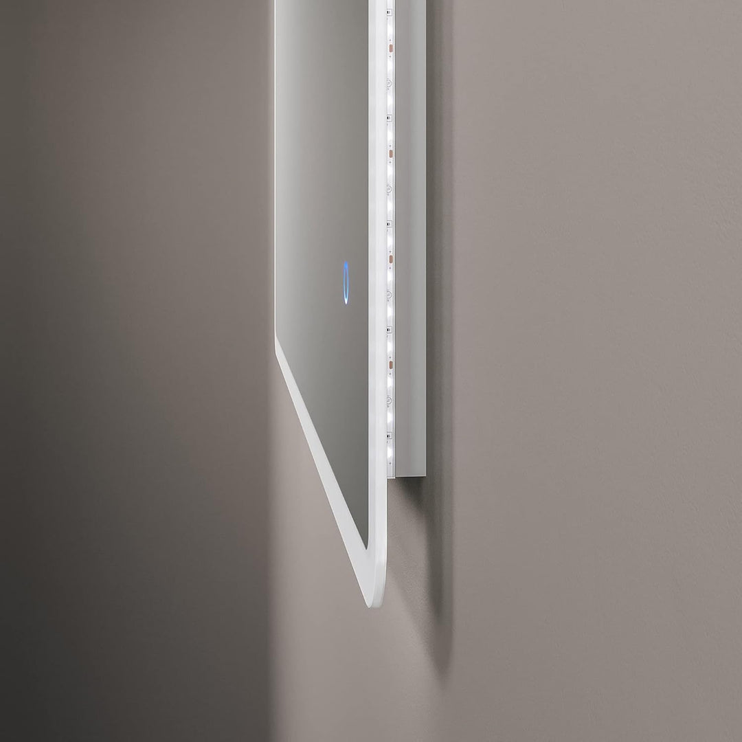 AQUABATOS 70x50 cm Badspiegel mit Beleuchtung Badezimmerspiegel Lichtspiegel LED Wandspiegel kaltwei