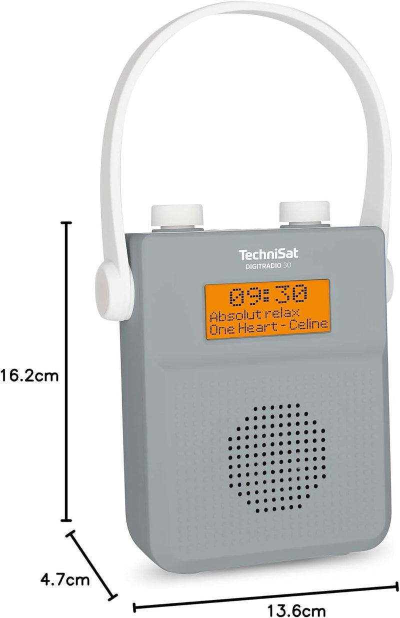 TechniSat DIGITRADIO 30 - wasserdichtes DAB+ Duschradio (UKW, DAB Digitalradio, integrierter Akku, B