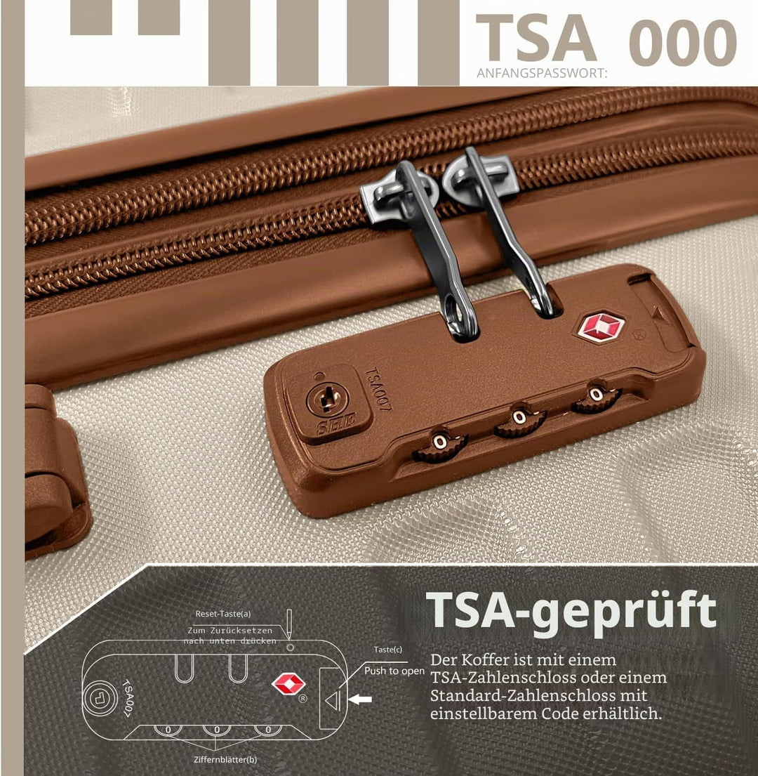 LARVENDER Kofferset 6 Teilig Hartschale Leicht ABS Erweiterbar Reisekoffer Haltbar Handgepäck Sets 4