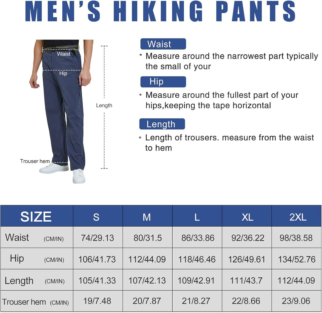 MeetHoo Herren Wanderhose Wasserdicht Outdoorhose Winddichte Softshellhose Quick Dry Atmungsaktiv Zi