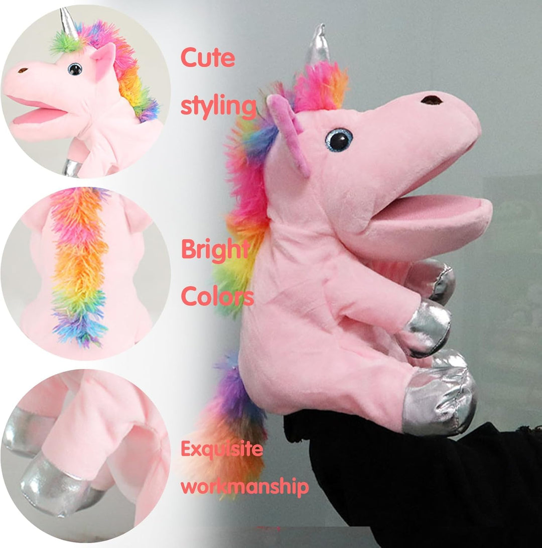 Einhorn Kuscheltier Handpuppe Interaktive Spielzeuggeschenke für Erwachsene Handpuppe Plüschtier (30