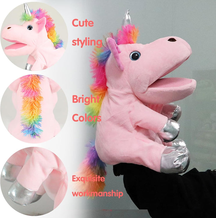 Einhorn Kuscheltier Handpuppe Interaktive Spielzeuggeschenke für Erwachsene Handpuppe Plüschtier (30