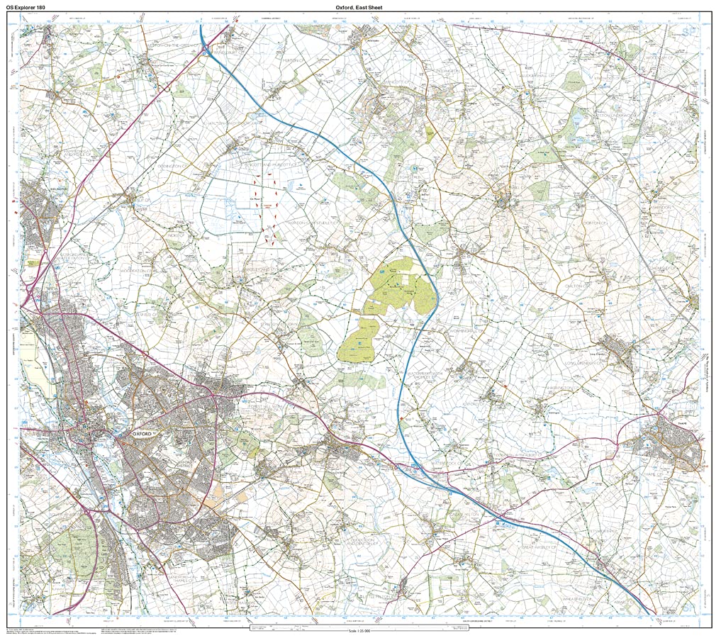 Oxford, Witney and Woodstock (OS Explorer Map, Band 180), Karte