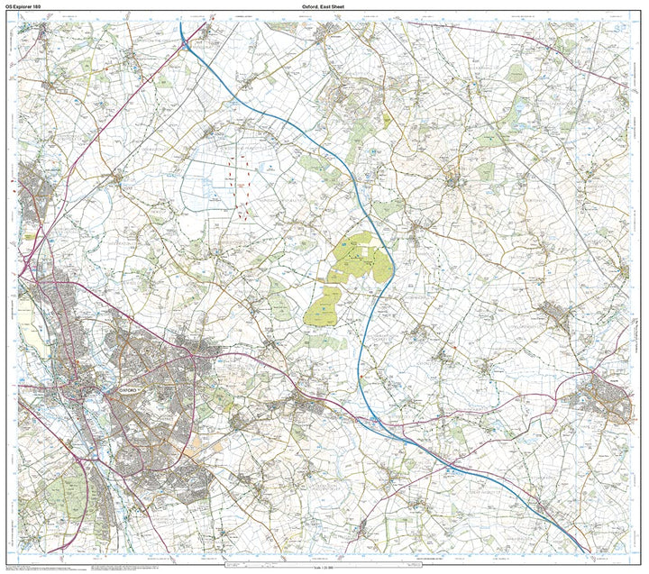 Oxford, Witney and Woodstock (OS Explorer Map, Band 180), Karte