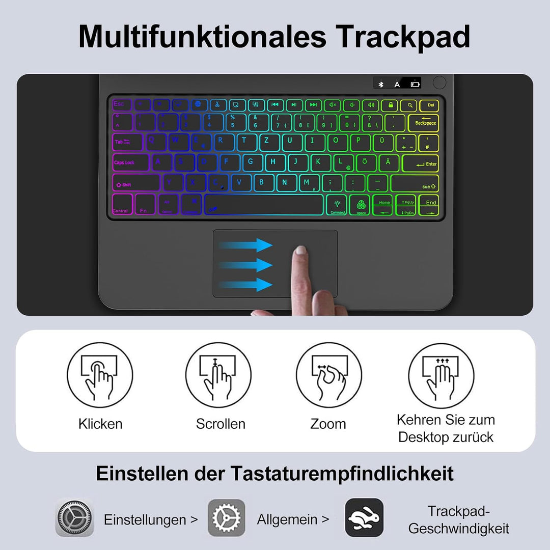 FOGARI Magic Keyboard Hülle für iPad Air 13 Zoll 2026/2025/2024 (M4/M3/M2) Schwarz iPad Air 13/Pro 1