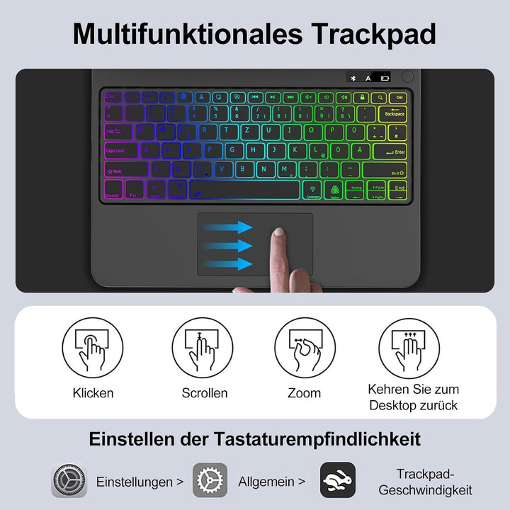 FOGARI Magic Keyboard Hülle für iPad Air 13 Zoll 2026/2025/2024 (M4/M3/M2) Schwarz iPad Air 13/Pro 1