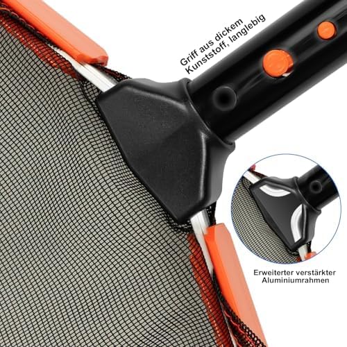KGC 20 Zoll (50,8 cm) Poolkescher, Aluminiumrahmen, doppelschichtiges feinmaschiges Tiefennetz zum R