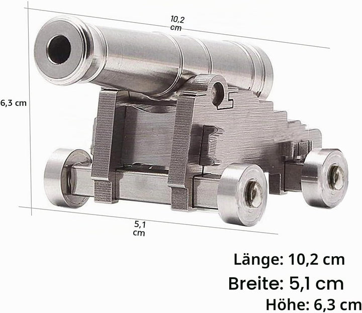 Zhou-long Mini Edelstahl 18. Jahrhundert Marine Kriegsschiff Kanone handgefertigt Militär Modell