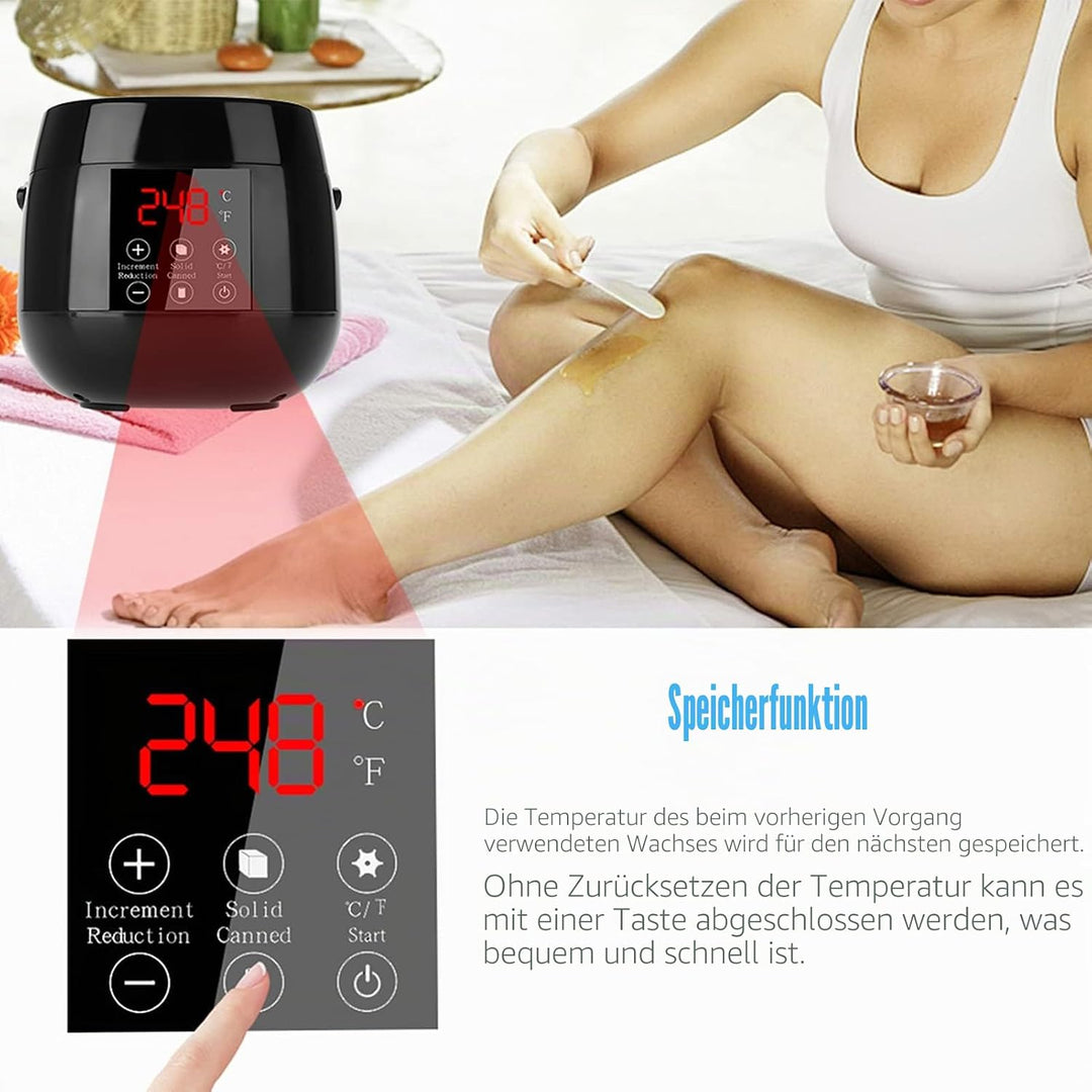 Wachswärmer waxing maschine mit LED-Display, 4 Wachsperlen 100 g und 20 Wachsstifte, elektrischer Wa