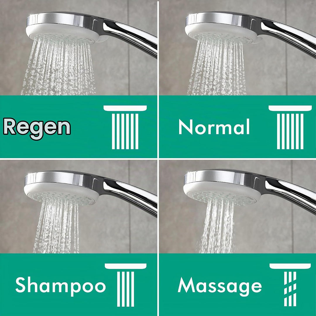 hansgrohe wassersparendes Duschsystem Croma 220 (Regendusche mit 4 Strahlarten, Duschkopf, Duschstan