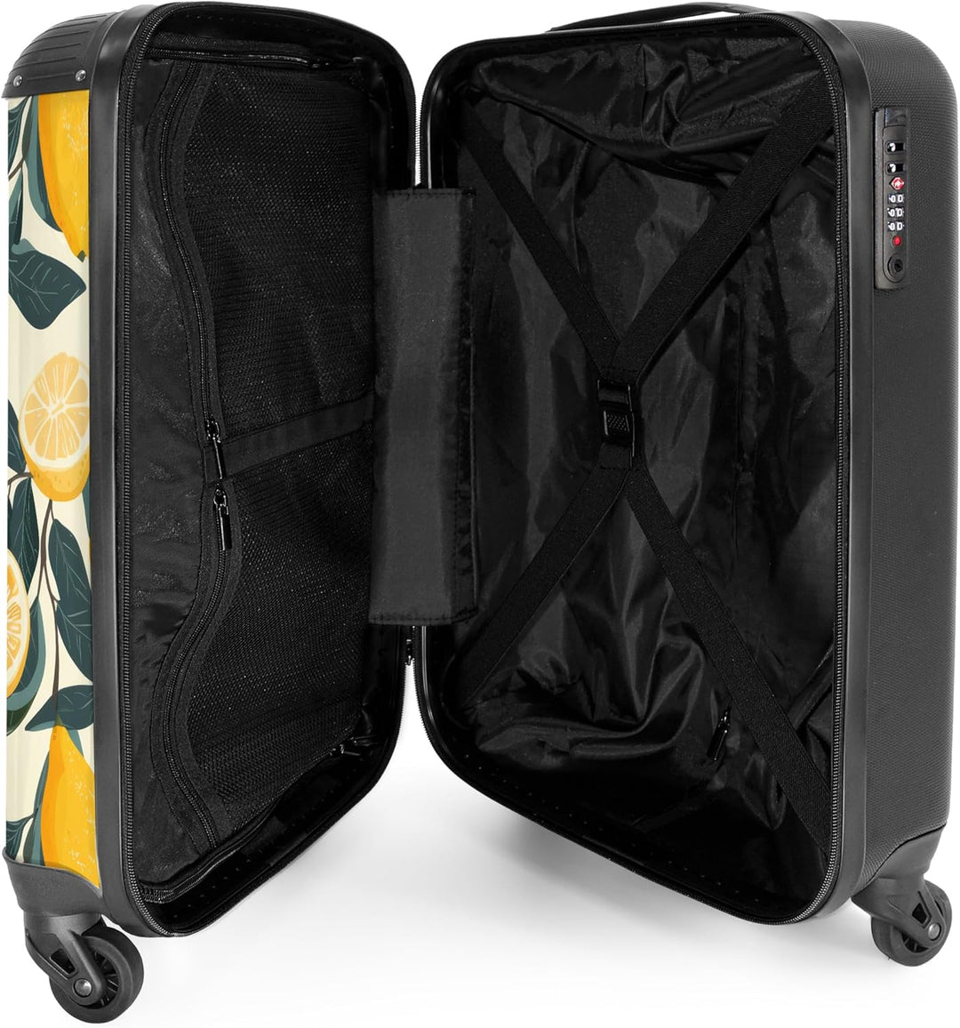 Handgepäck Koffer 55x40x20 Personalisiert - Reisekoffer mit Rollen, Leichtgewicht Hartschalenkoffer,