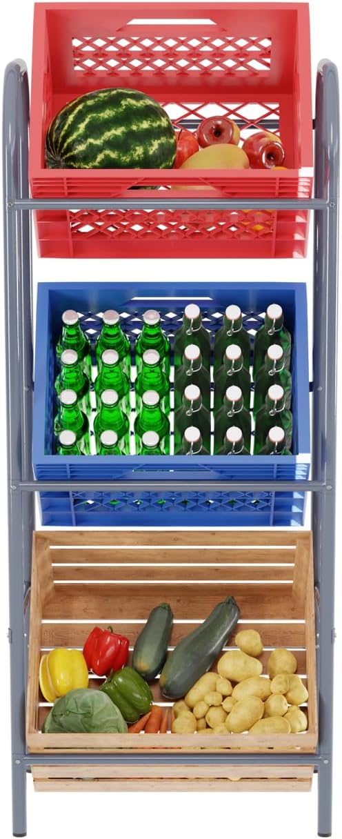 Tronitechnik Getränkekistenregal 3 Kisten Getränkeregal Kistenregal 3 Kästen Bierkastenständer Geträ