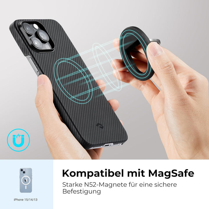 PITAKA Handy Ring Halterung Kompatibel mit Magsafe Magnetischer Griff Ring Halter mit NFC Funktion E