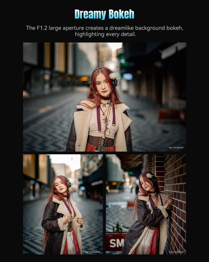 7artisans 50 mm F1.2 APS-C Kameraobjektiv mit manuellem Fokus Grosse Blende kompatibel mit Fujifilm