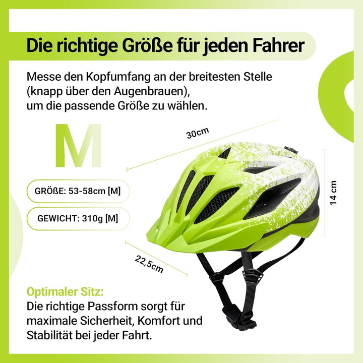 Street Jr Pro Kinder- und Jugend-Fahrradhelm mit LED Rücklicht, 300g, Made in Germany, Maxshell-Tech