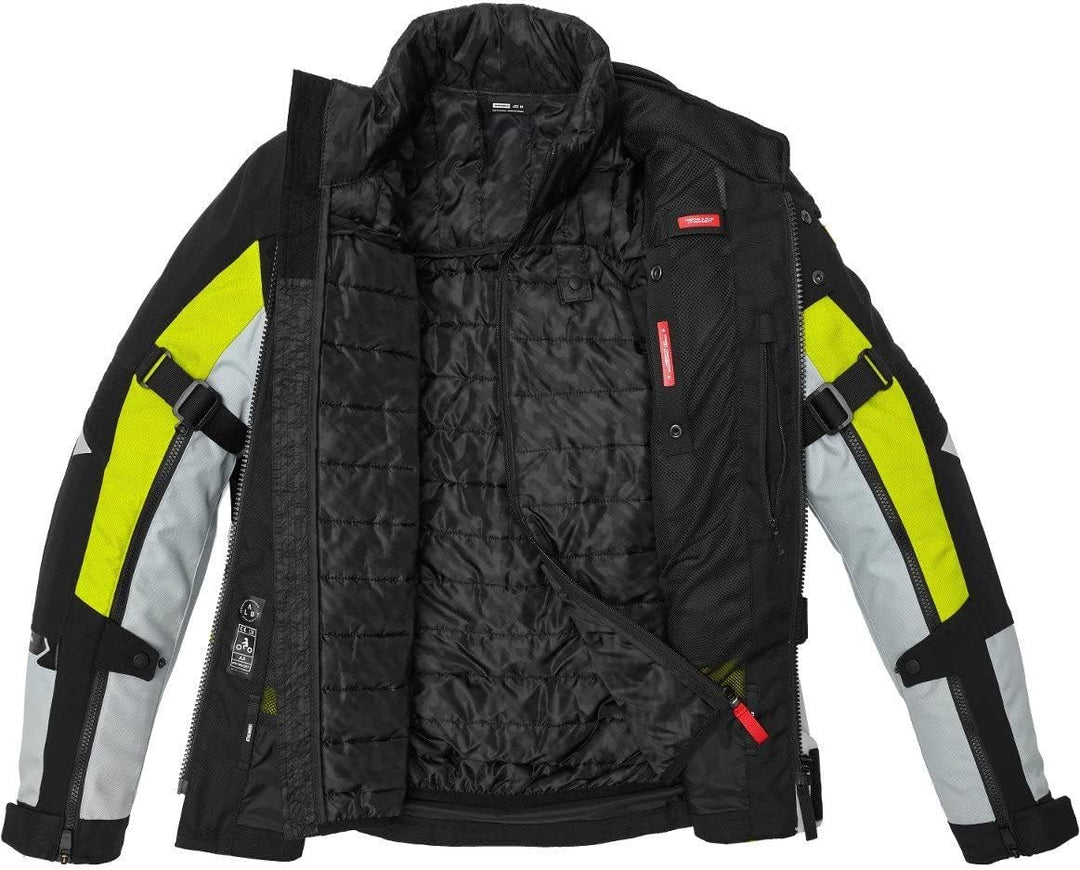 Spidi H2Out Allroad Motorrad Textiljacke (Black/Grey/Yellow,L)