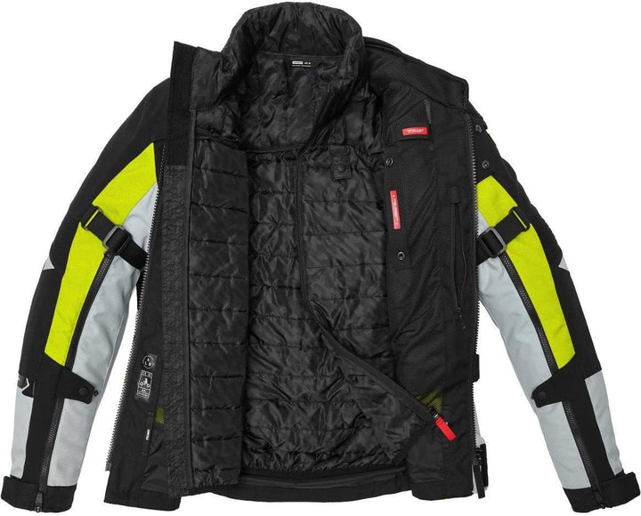 Spidi H2Out Allroad Motorrad Textiljacke (Black/Grey/Yellow,L)