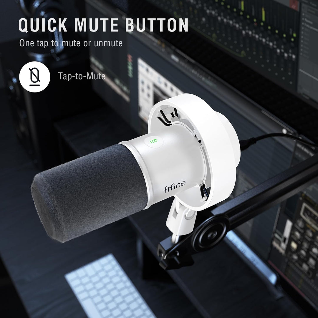 FIFINE XLR Studio Mikrofon Dynamisches, USB Microphone PC für Streaming Podcast Gaming, für PS4/5 Ma