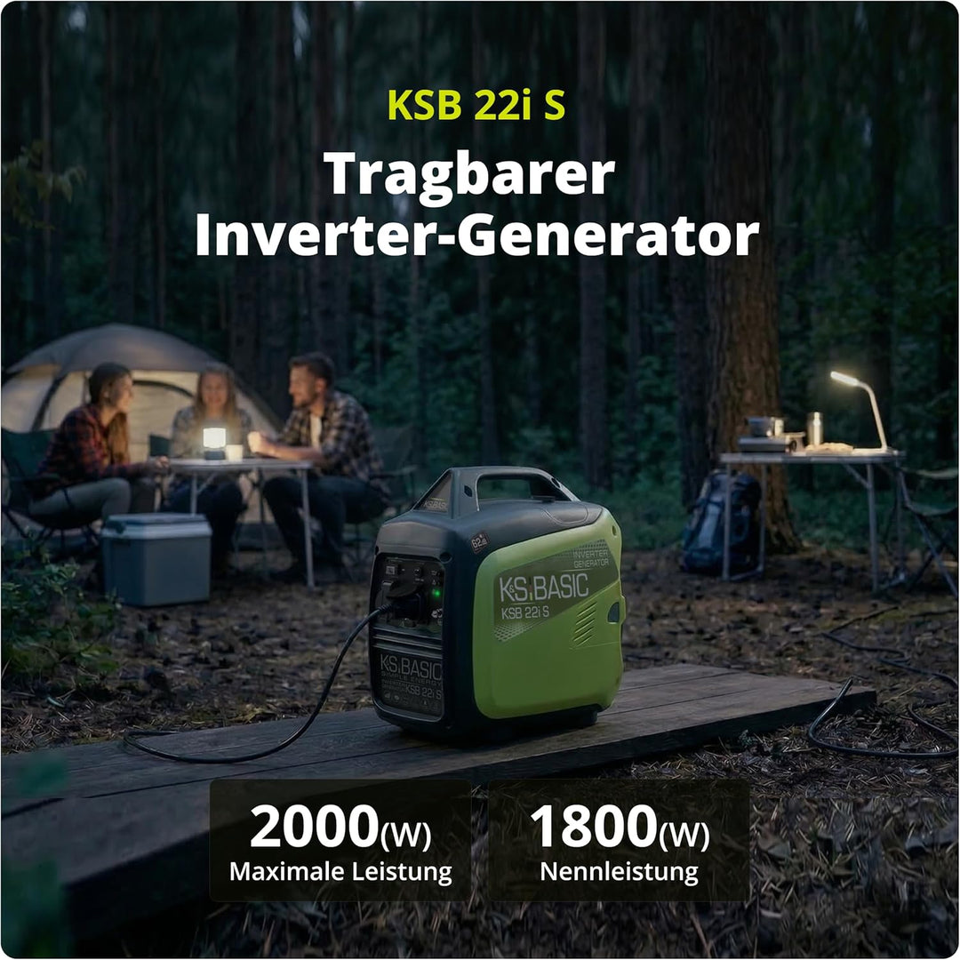 Inverter-Generator KSB 22i S Stromerzeuger 2000 W, elektronische Umwandlung ,leiser leichter Benzing