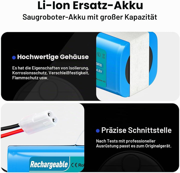 4500mAh 14.8V Akku kompatibel mit Xiaomi Mijia G1 MJSTG1, Mop Essential G1, Rowenta RS-RT900866, Row