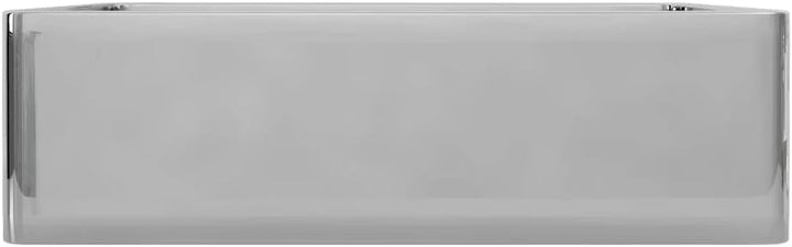 WIFESE Waschbecken 41x30x12 cm Keramik Silbern Aufsatzwaschbecken Eckig Waschbecken Gäste WC Badezim