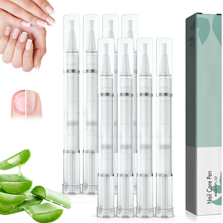 Nail Care Pen, 8 Stück Nail Care Stift, Nagelpflegestift mit Teebaumöl, Aloe Vera & Vitamin E, für g