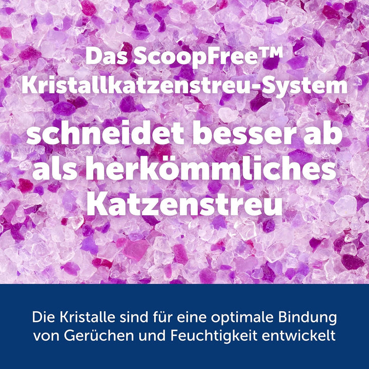 PetSafe ScoopFree Premium Silikat-Katzenstreu mit Lavendelduft, Doppelpack, hervorragende Geruchskon