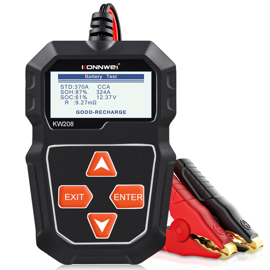 KONNWEI KW208 12V Batterietester, 100-2000 CCA Lasttester KfZ-Lichtmaschinen-Tester Digitaler Auto-B