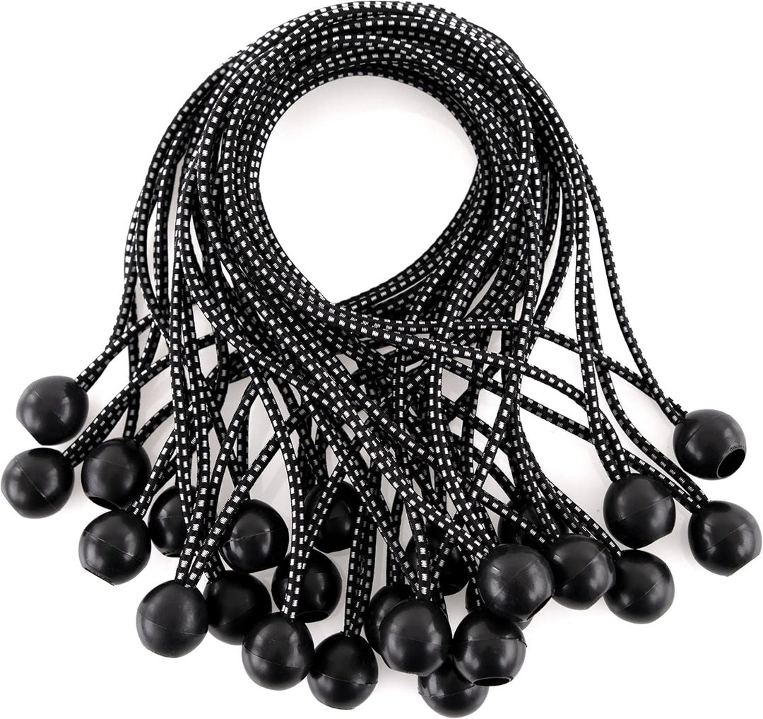 Kotap BB-11B Ball Bungee, 11-Inch, Black, 25-Piece by Kotap