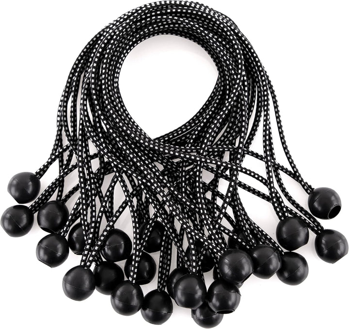 Kotap BB-11B Ball Bungee, 11-Inch, Black, 25-Piece by Kotap